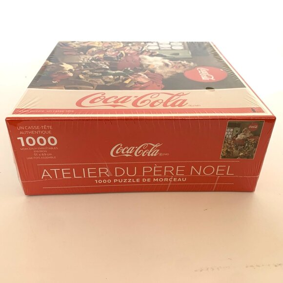 New Sealed Coca-Cola Christmas Jig Saw Puzzle Santas Toyshop 1000 Pieces 2008 - Picture 8 of 9